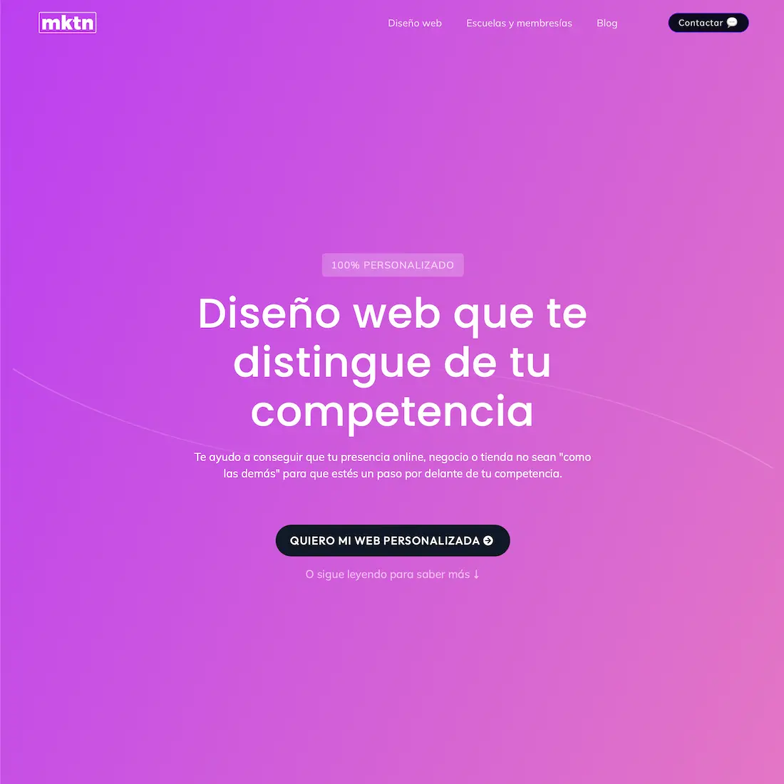 Diseño y rediseño web personalizado mktn.es
